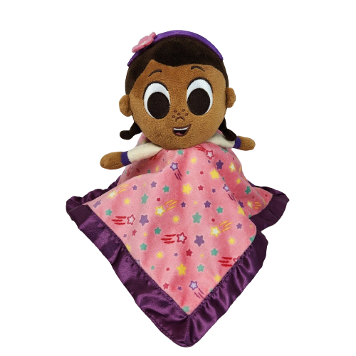 DISNEY DOC MCSTUFFINS DOLL PINK STAR SECURITY BLANKET PURPLE SATIN
