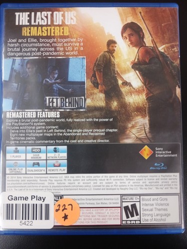 MINT DISC! The Last of Us Remastered PS4 Sony PlayStation 4, 2018 CIB - Picture 2 of 3