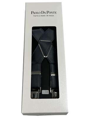 PAOLO DA PONTE Bretelle Uomo Elastico Tinta Unita MADE IN ITALY - 2