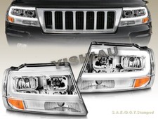 Fits For 1999-2004 Jeep Grand Cherokee Headlights Chrome Led Bar 00 01 02 Fits For 1999-2004 Jeep Grand Cherokee Headlights Chrome Led Bar 00 01 02