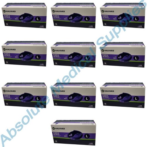 *1,000-Gloves* Halyard Purple Nitrile Powder-Free Dental Examination Large 53433 - Picture 1 of 7