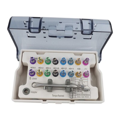 DENTAL UNIVERSAL IMPLANT Abutment Ratchet Torque Wrench 16 Drivers Kit 10-70Ncm £57.99 - PicClick UK DENTAL UNIVERSAL IMPLANT Abutment Ratchet Torque Wrench 16 Drivers Kit 10-70Ncm £57.99 - PicClick UK