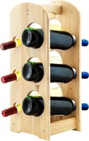Weinflaschenhalter GeträNkeflaschehalter Tragbar Weinregal 6 Flaschen Kifer Holz