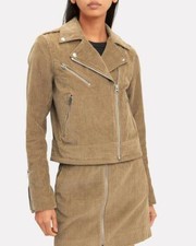 Rag & Bone Mercer Corduroy Moto Camel Cropped Jacket Womens Medium *new* $495