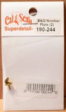 Cal-Scale #244 Steam Loco Smokebox Front Number Plates -- B&O - Capitol Dome Her