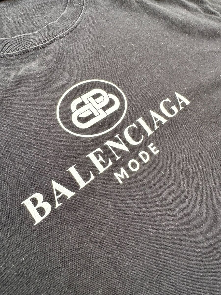 Authentic Balenciaga T-Shirt BB Mode Logo Black size M | eBay Authentic Balenciaga T-Shirt BB Mode Logo Black size M | eBay