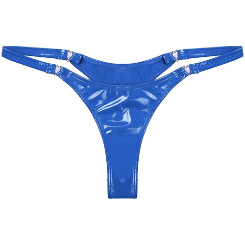 Womens Thongs Wetlook Metallic Low Rise Panties Briefs T-Back G-String Lingerie - Picture 80 of 96