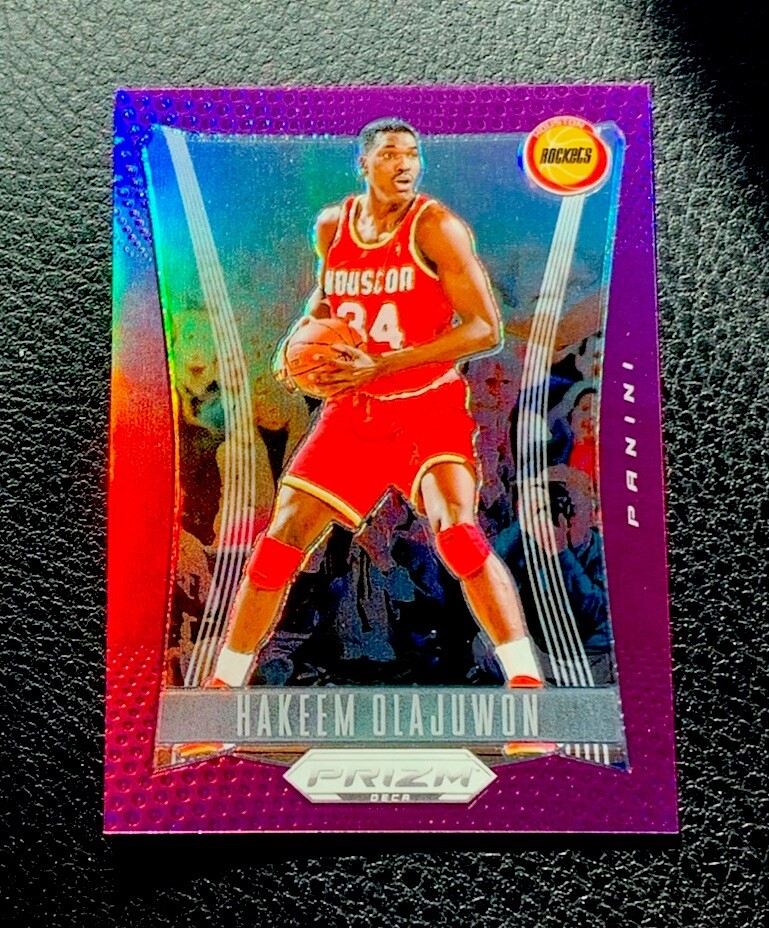 2023-24 Panini Deca #132 Hakeem Olajuwon Purple Prizm /99 Houston Rockets