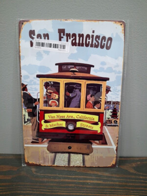 SAN FRANCISCO TROLLEY Van Ness Ave 12 x 8 inch Metal Sign