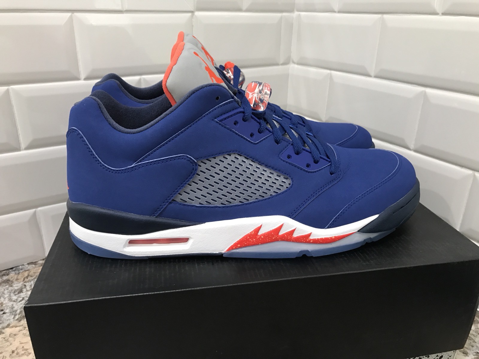 Nike Air Jordan 5 V Retro Low Knicks Royal Blau Orange Navy SZ 14 819171-417 Nike Air Jordan 5 V Retro Low Knicks Royal Blau Orange Navy SZ 14 819171-417