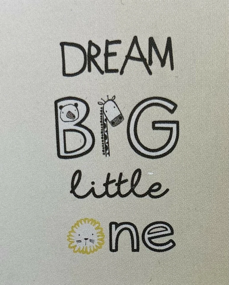 Baby Nursery Bedroom Wall Sticker Dream Big Little One Quote Self Adhesive NEW - Image 2 of 4