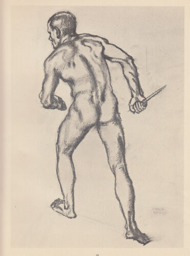 Franz von Stuck - Studie zu Rivalen - Alter Druck Kunstdruck Kunstblatt 1912 2#2 - Bild 1 von 2