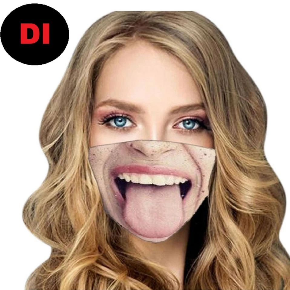 7 Pcs Halloween Party Funny novelty Human face Mask Protection Washable - Image 4 of 4