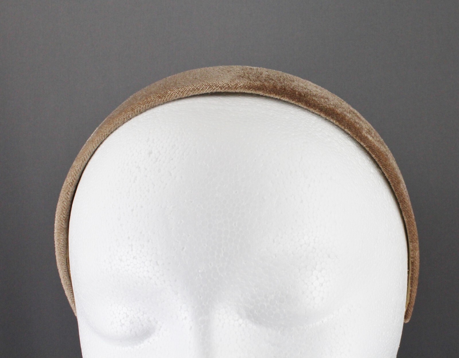 Brown Tan velvet headband soft velour hair accessory 1.25" wide plain classic