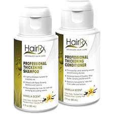 HairRx Professional Thickening Shampoo & Conditioner Travel Set, Light Lather, V