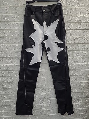 New Billionaire Studios Bluto Stardom Black Leather Pants Size 32 X 37