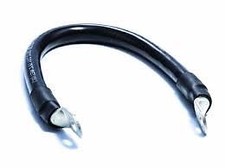 Black 9" Inch 2/0 Gauge Top Stud Stackable Battery Cable - Made in the USA