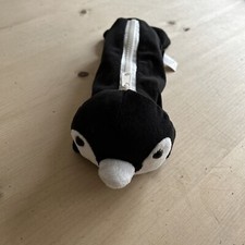 Penguin Pencil Case Plush Soft With Zip On Back By Blott