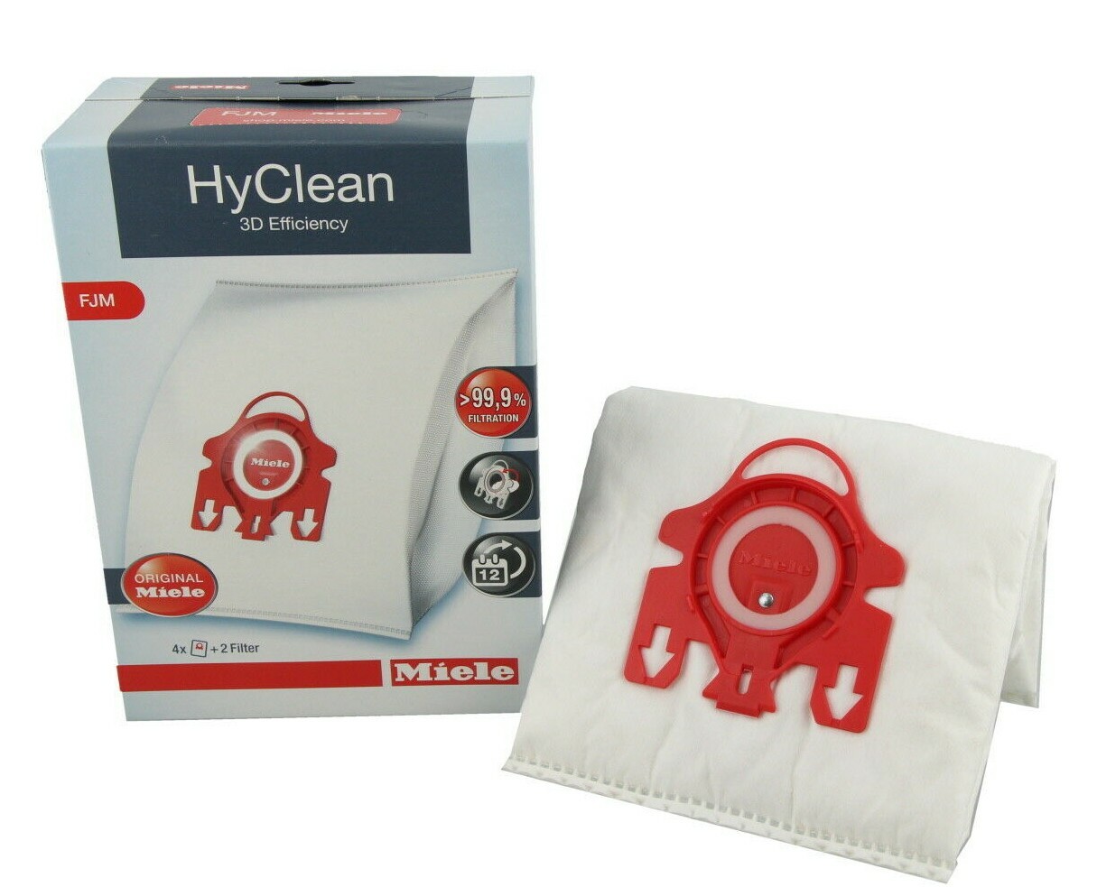Miele Genuine FJM Vacuum Bags Hyclean 3D Efficiency x 2 Boxes