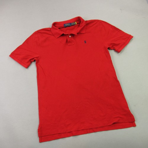 Polo Ralph Lauren Shirt Boys XL Red Short Sleeve Button Up Collar Lightweight - Picture 2 of 10