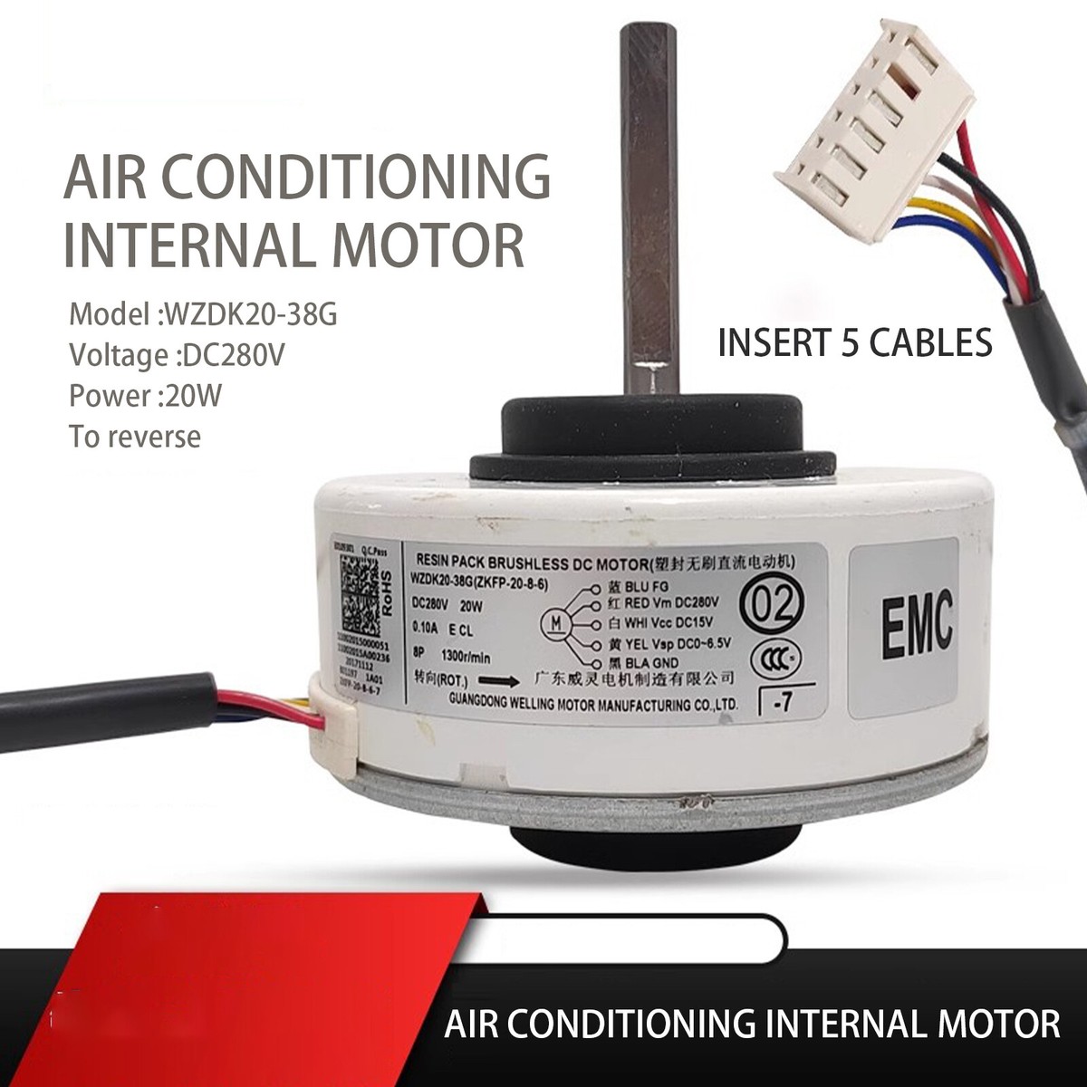 Air Conditioning Motor 20W WZDK20-38G (ZKFP-20-8-6) Brushless DC