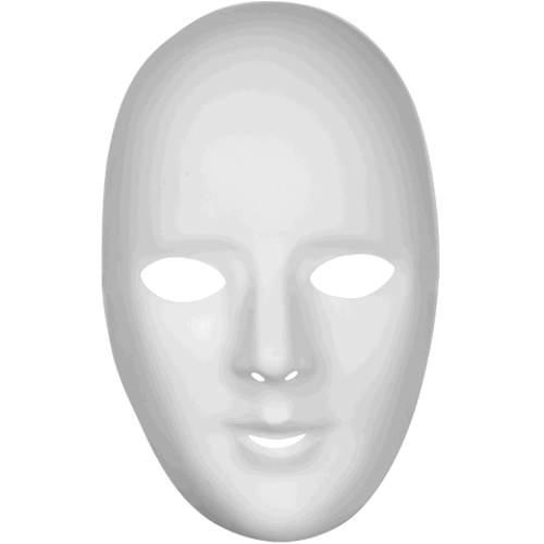 2 BLANK WHITE MATTE MASKS Costume 2 pack - Bild 2 von 2