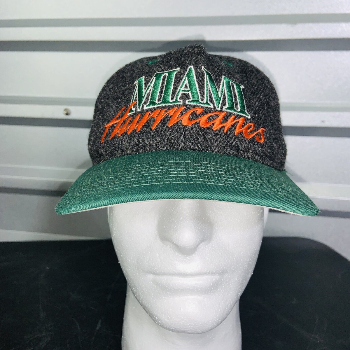 Very Rare Vintage Miami Hurricanes #1 Apparel Wool Script Snapback