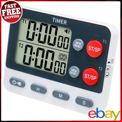 Dual Digitale Zeitschaltuhr Multifunktionale Count UP/Down Timer für Fitnessstudio Büro Labor