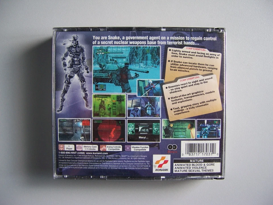 Metal Gear Solid USA NTSC PlayStation PS1 CIB *Cheapest on eBay!* - Image 2 of 3