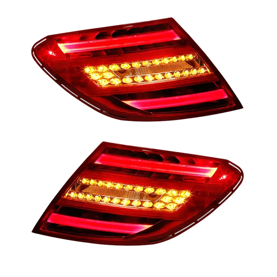 Pair Tail Lights Lamp Fit 2011-2014 Mercedes Benz W204 C350 C63 C300 C250 C180 Foto 3 de 4