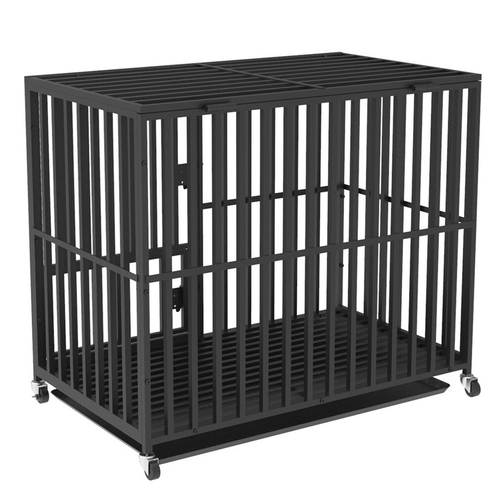 Heavyduty In/Outdoor Large Steel Dog Crate Cage Pet Kennel House with