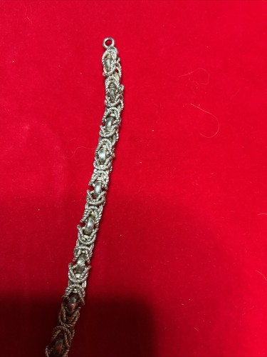 ❤️Vintage Taxco Mexico Interwoven Rope and Loop Design Link Bracelet ❤️ - Picture 4 of 7