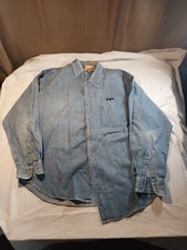 Vintage Port Authority Cisco Mens XL Denim Button Coat