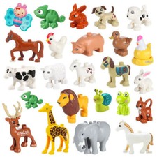 Per Lego Duplo Animali Selvaggi d'Africa Europa Animali Domestici Figura Fienile