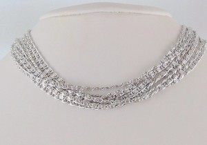 VINTAGE-SARAH-COVENTRY-MULTI-STRAND-NECKLACE-15-5-034-CHOKER-SILVER-TONE-SCROLL-EUC