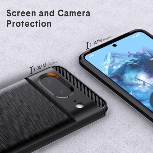 Pour Google Pixel 8 Pro Étui,Slim Silicone Antichoc Étui Téléphone + Écran - Photo 9 sur 18