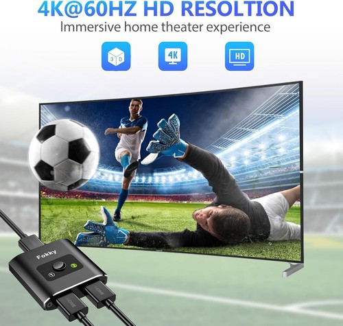 HDMI Switch HDMI Splitter, Aluminium Bidirektional HDMI Switch 2 in 1 Out oder 1 - Bild 6 von 6