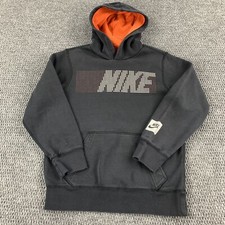 Nike Hoodie Youth Medium Pullover Sweatshirt Big Nike Textured Spellout Stylish