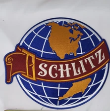 New- Large 9.5" Embroidered Iron-On Schlitz Beer Back Patch