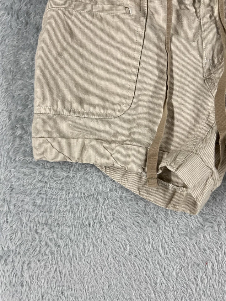 Pantalones Cortos The North Face Mujer 4 Beige Lino Mezcla Algodón Carga Senderismo Campamento 28x4 Foto 3 de 4