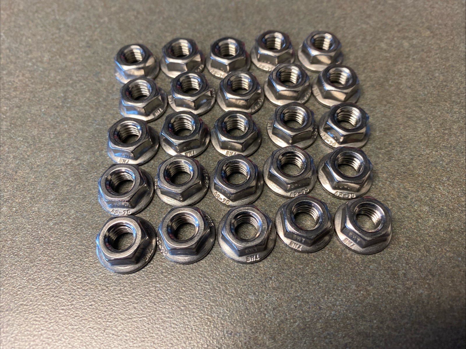 M6 x 1.0 Stainless Steel Non-Serrated Flange Nuts DIN6923 Nuts M6-1.0 A2 Qty. 25