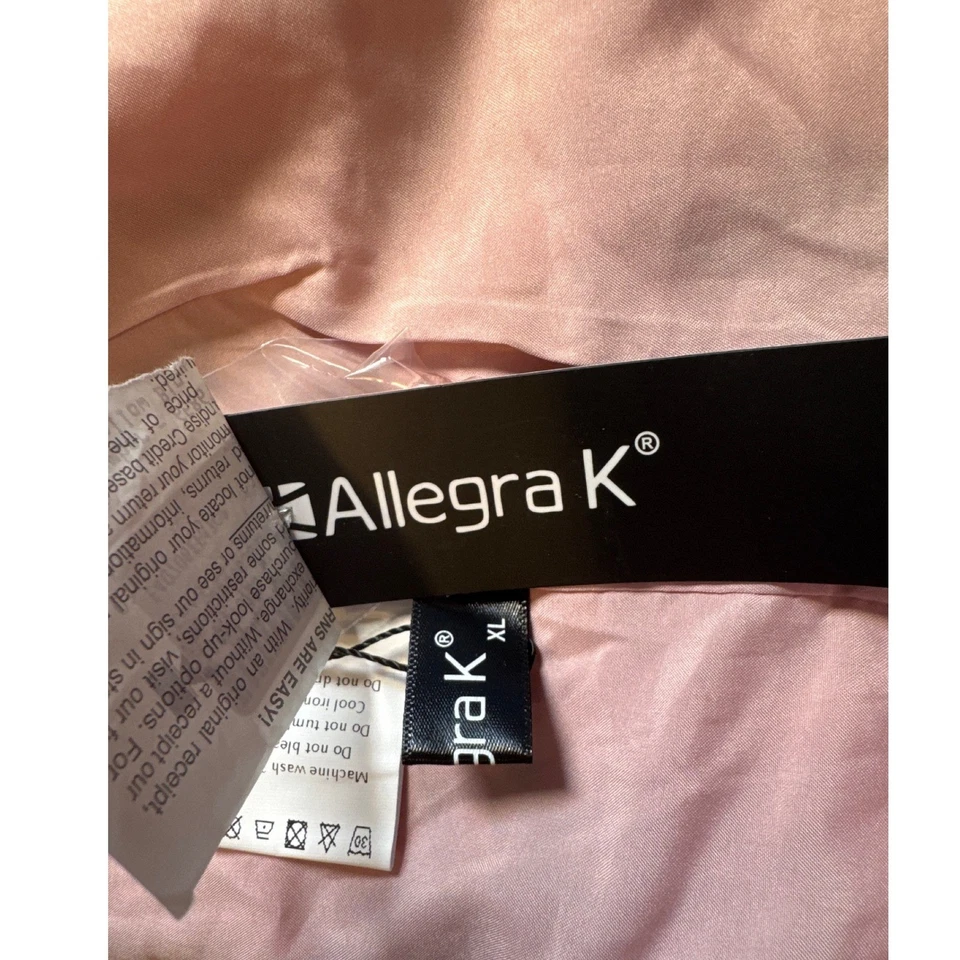 Allegra K Floral Print Tunic Top Womens XL Pink 3/4 Sleeve Ruffle Hem Blouse - Image 3 of 4