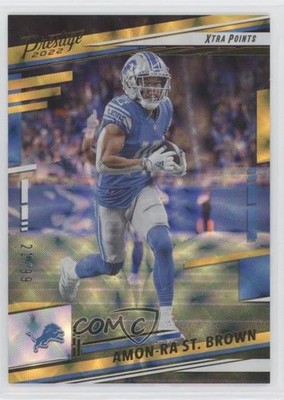 2022 Panini Prestige Xtra Points Premium Gold 21/99 Amon-Ra St Brown #98 4nl