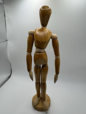 Vintage 12 1/4  Tall Articulating Wooden Human Body Artist Model Figurine