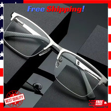 Metal Reading Glasses Anti Blue Light Half Frame Presbyopia Readers 1.0 to 4.0