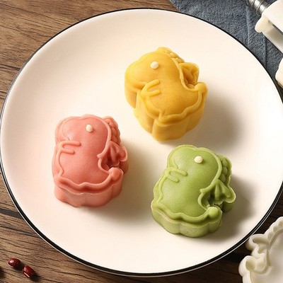 Cartoon Dinosaur Mooncake Mold 3D Hand Press Bean Paste Cake Bakeware Tools