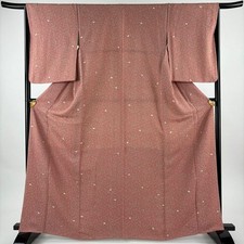 JAPANESE KIMONO FINE PATTERN PINK 166.5cm 5 ft 6 in PURE SILK BB7603