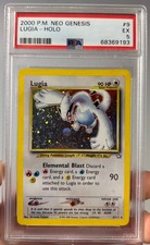 Pokémon TCG Lugia Neo Genesis Holo Rare Card 9/111 Unlimited Edition PSA 5 SWIRL