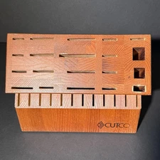 Cutco Ultimate Wood Knife Block 32 Slot Knife Holder Cherry Finish Made in USA