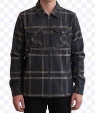 KATIN Anderson Flannel Zip Up Black Wash Youth Medium 10-12 NWT